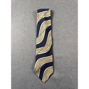 Hugo Boss 100% Silk Thai Blue And Beige Pattern